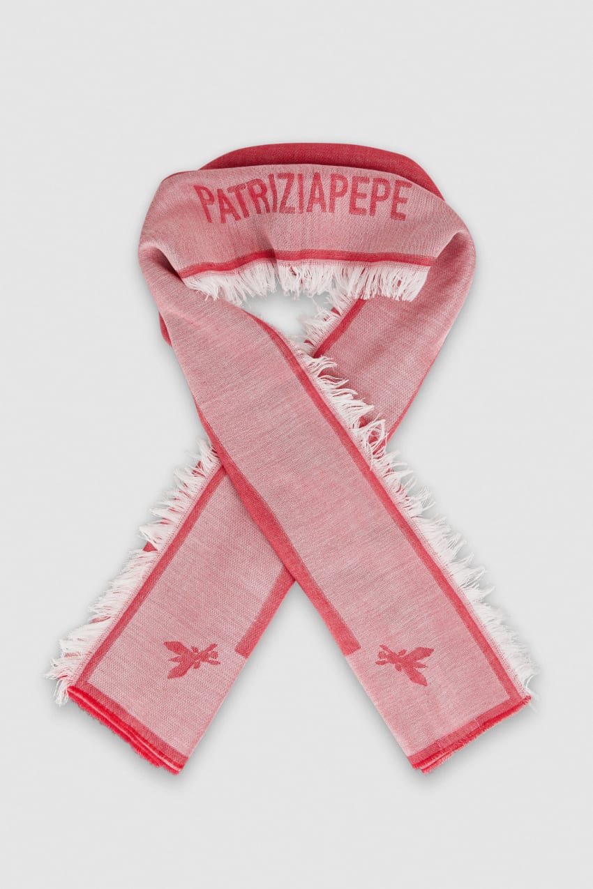 Patrizia Pepe Logo Print Scarf Roze | 3815DCVLO