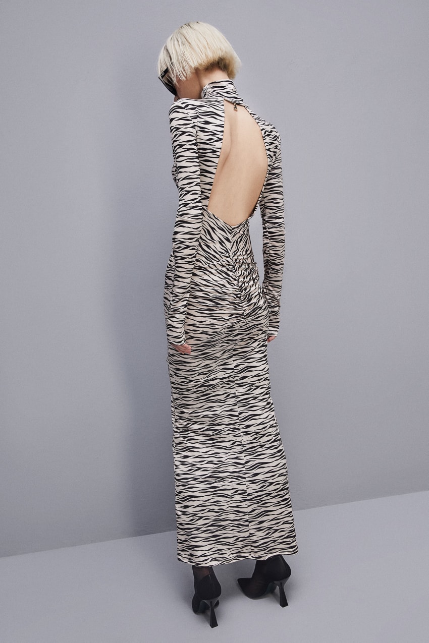 Patrizia Pepe Long Slim Fit Dress Animalier | 4956SIMGC