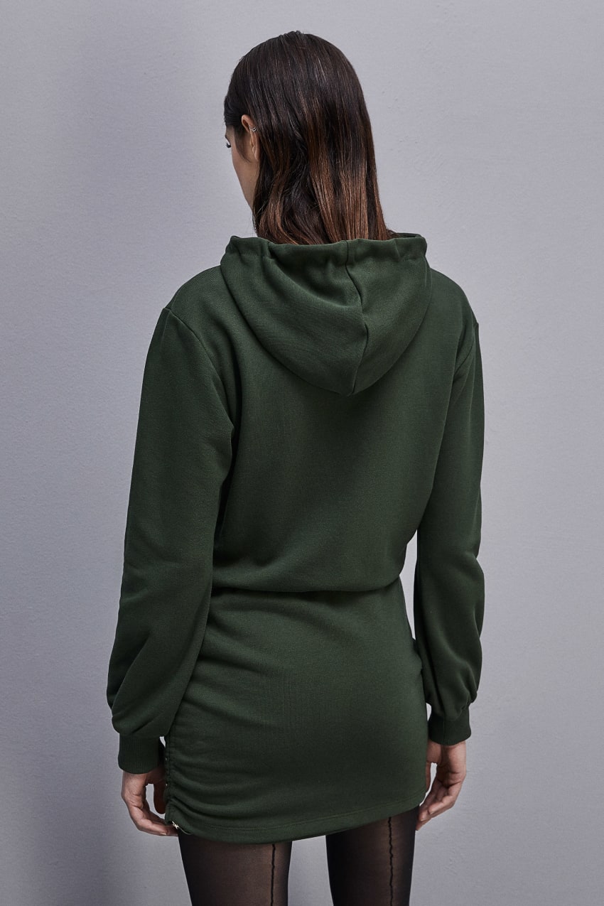 Patrizia Pepe Long-sleeved Fleece Dress Groen | 9871BFLCU