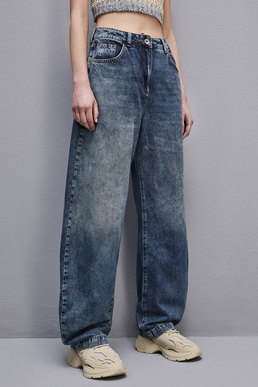 Patrizia Pepe Low Waist Balloon Denim Pants Lichtblauw | 1532PDANI