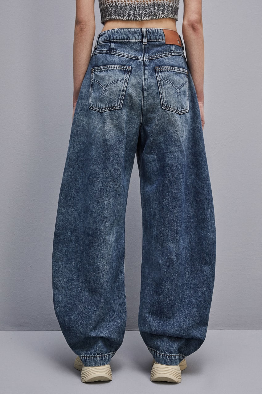 Patrizia Pepe Low Waist Balloon Denim Pants Lichtblauw | 1532PDANI