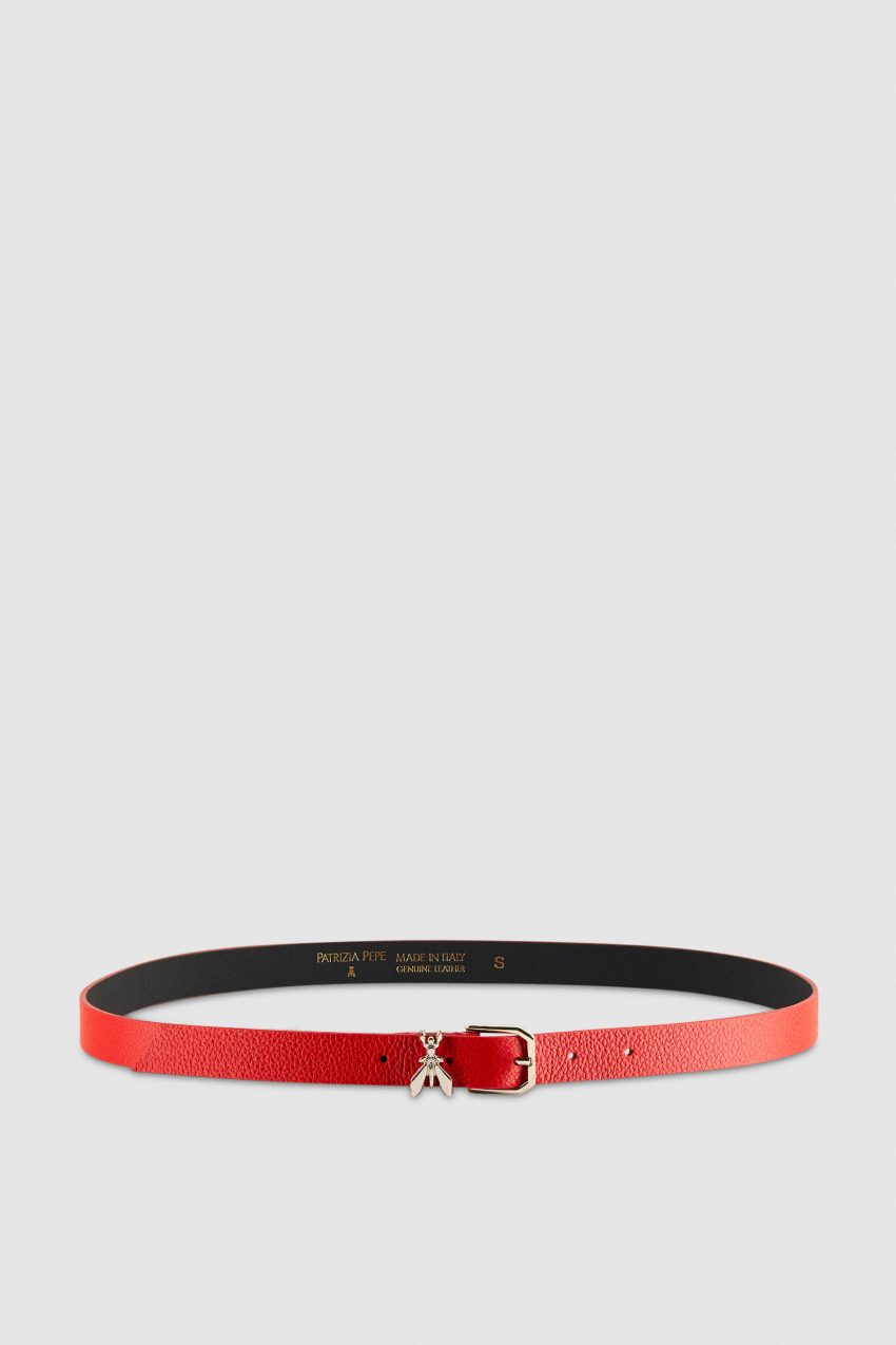 Patrizia Pepe Low-waist Hammered Leather Belt Rood | 2694TXEWD