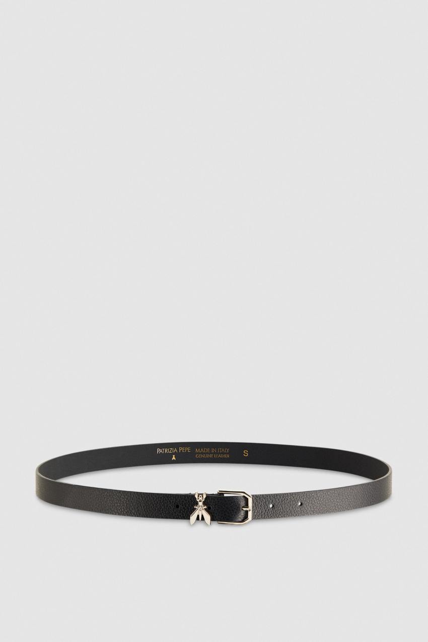 Patrizia Pepe Low-waist Hammered Leather Belt Zwart | 7243LHYDK