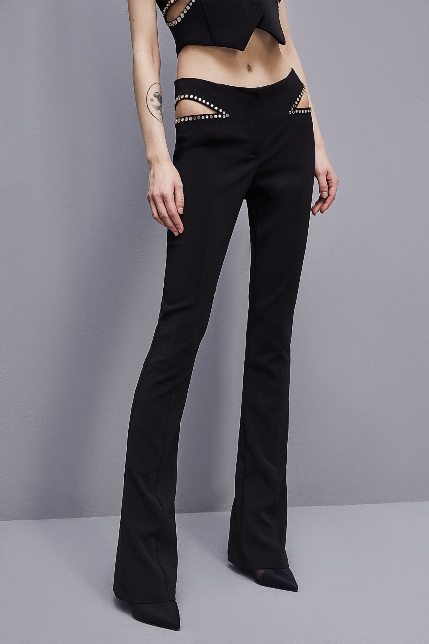 Patrizia Pepe Low-waisted Crepe Pants Zwart | 0765RZGJC