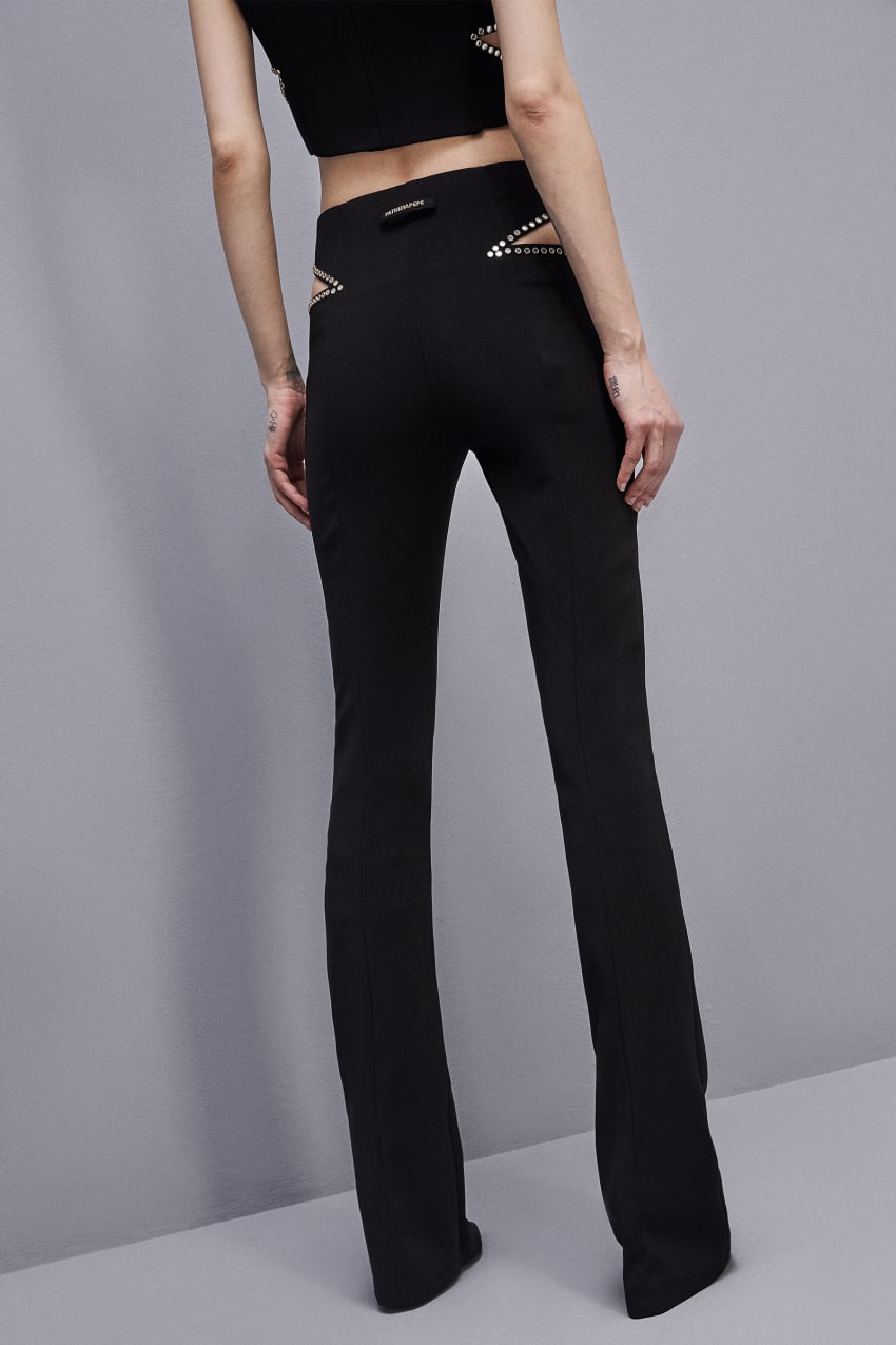 Patrizia Pepe Low-waisted Crepe Pants Zwart | 0765RZGJC