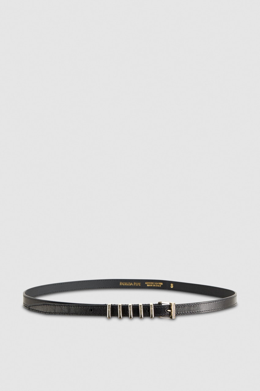 Patrizia Pepe Low-waisted Leather Belt Zwart | 4703RNSXZ