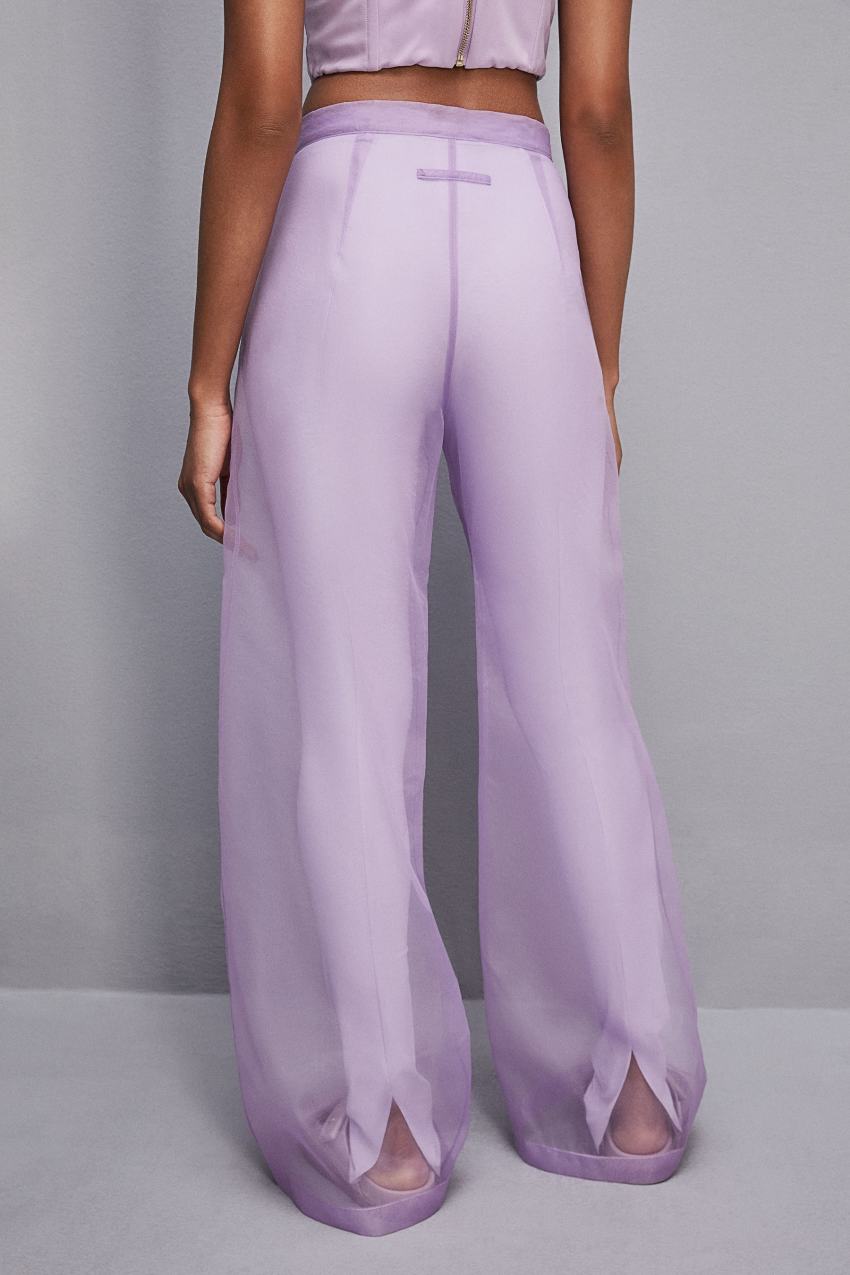 Patrizia Pepe Low-waisted Palazzo Fit Pants In Jersey Paars | 0346EDBKX