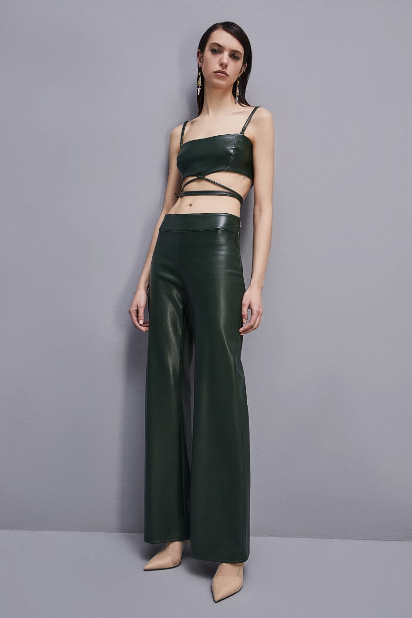 Patrizia Pepe Low-waisted Palazzo Fit Pants Groen | 5140MFDHC