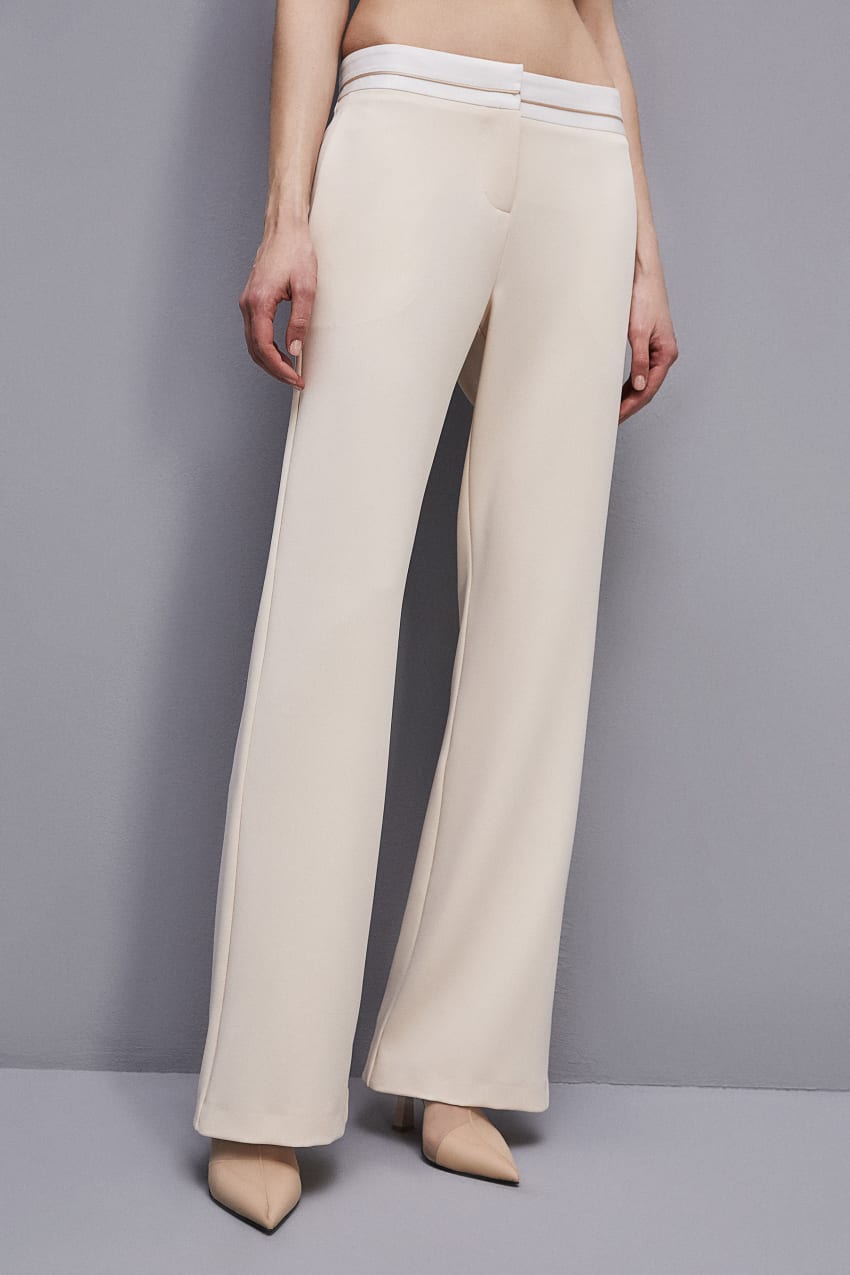 Patrizia Pepe Low-waisted Pants In Comfort Fabric Beige | 8275ZTLNI