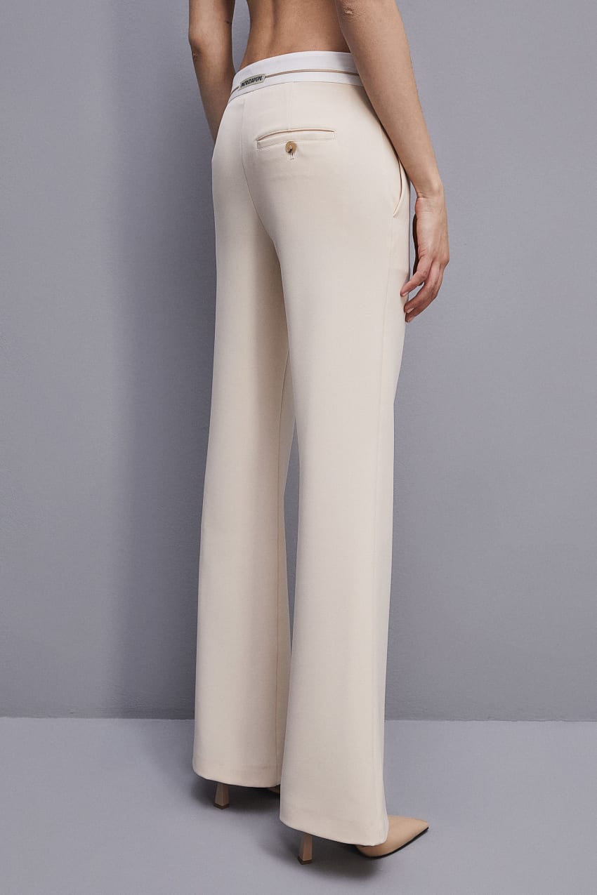 Patrizia Pepe Low-waisted Pants In Comfort Fabric Beige | 8275ZTLNI