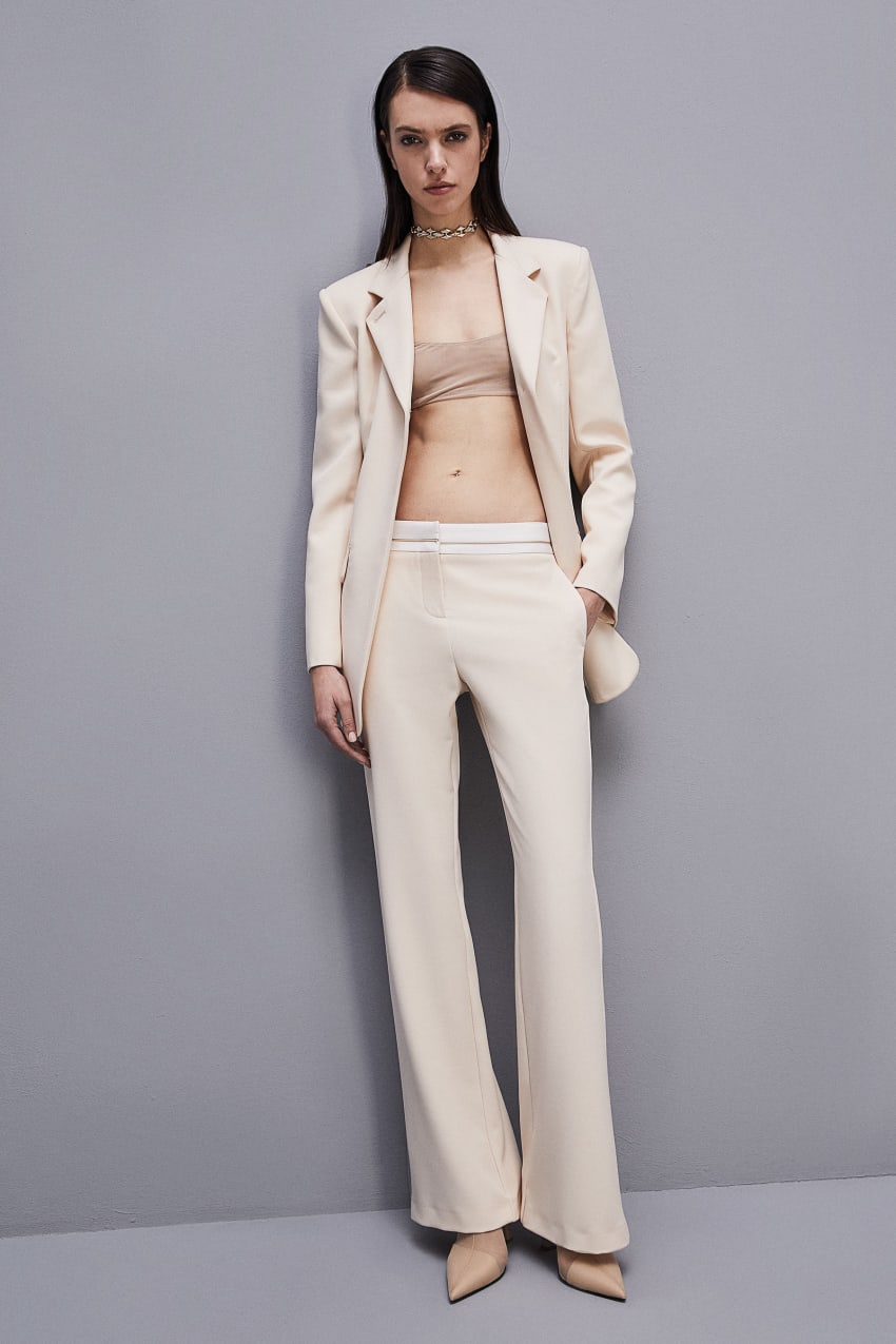 Patrizia Pepe Low-waisted Pants In Comfort Fabric Beige | 8275ZTLNI