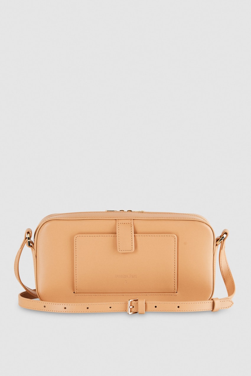 Patrizia Pepe Medium Graphic Case Shoulder Bag Beige | 1078UXKZM