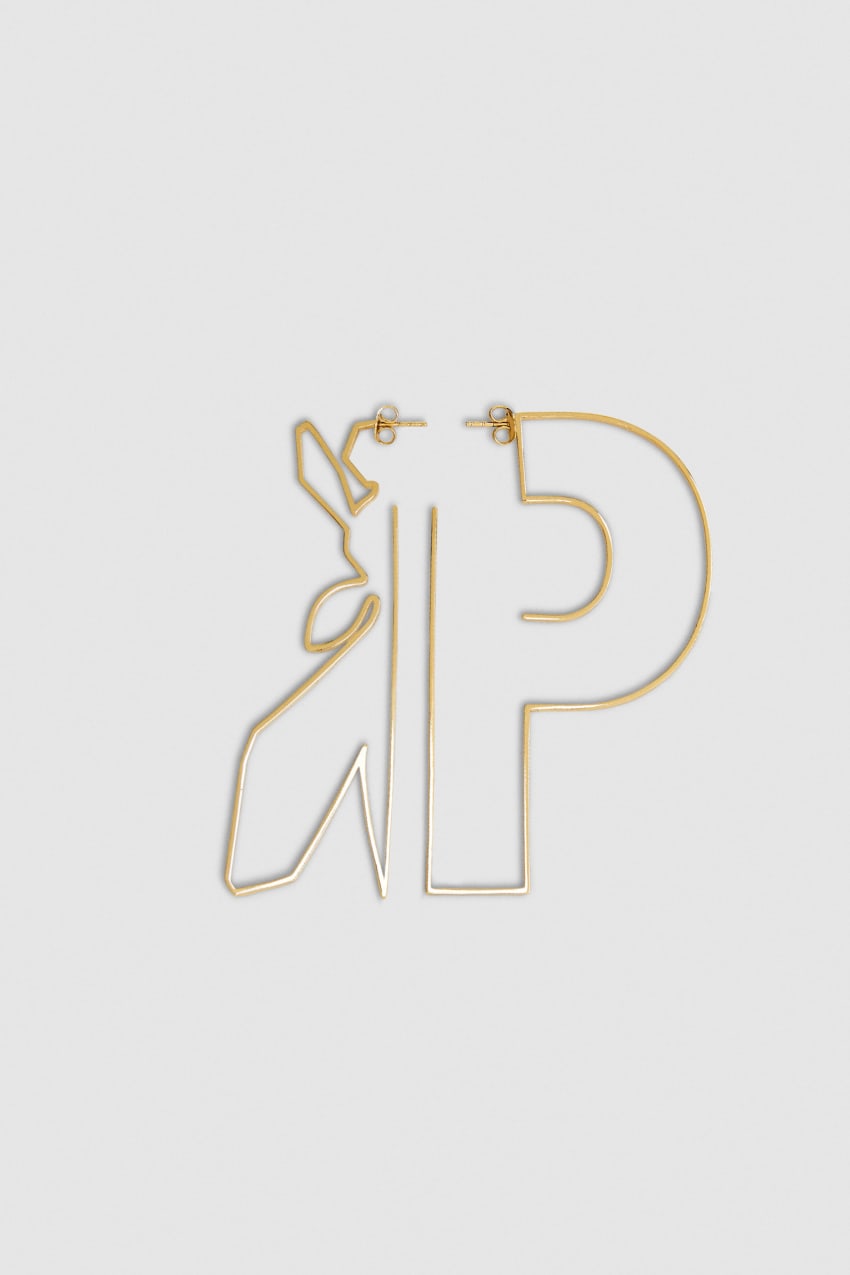 Patrizia Pepe Metal Maxy Fly Brass Earrings Goud | 4509VAKEF