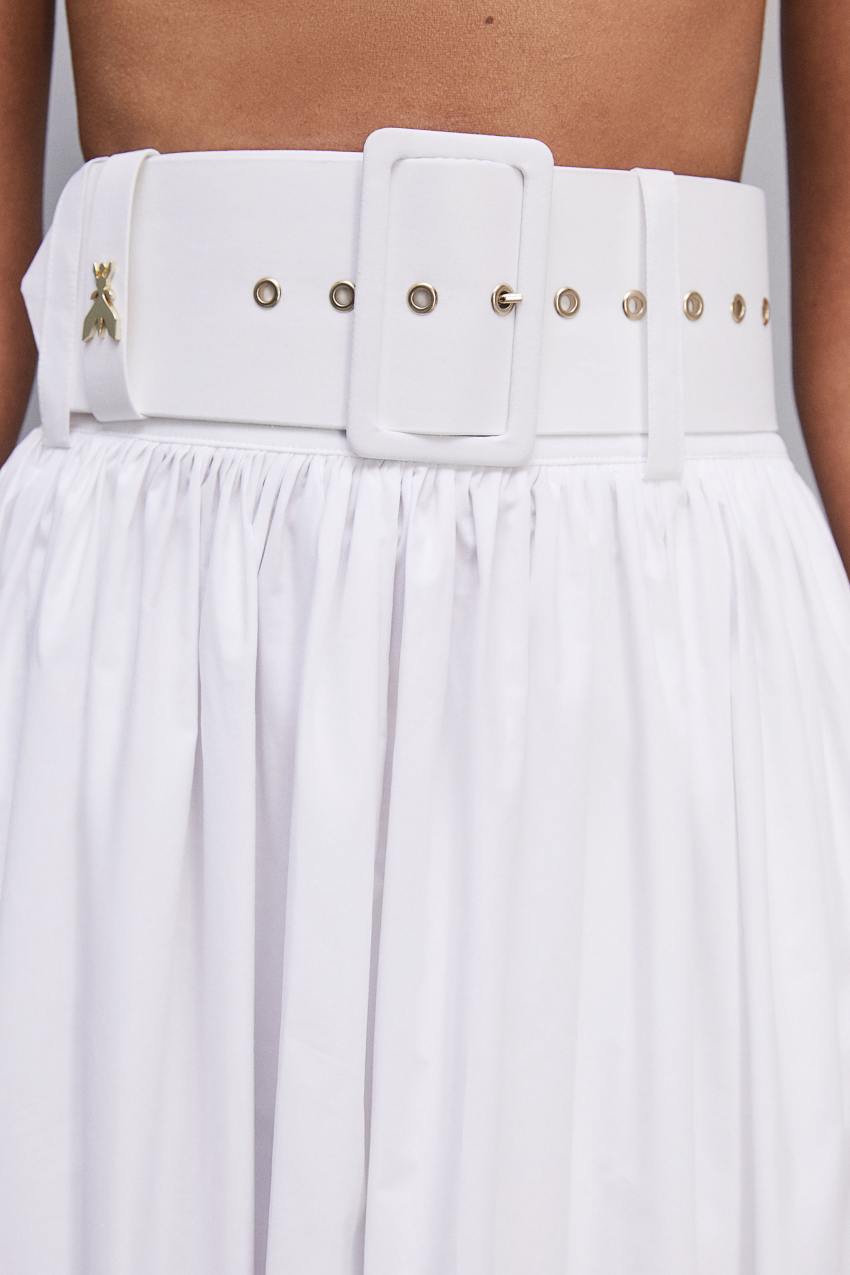 Patrizia Pepe Midi Flared Skirt With Belt Wit | 8276GYXJT