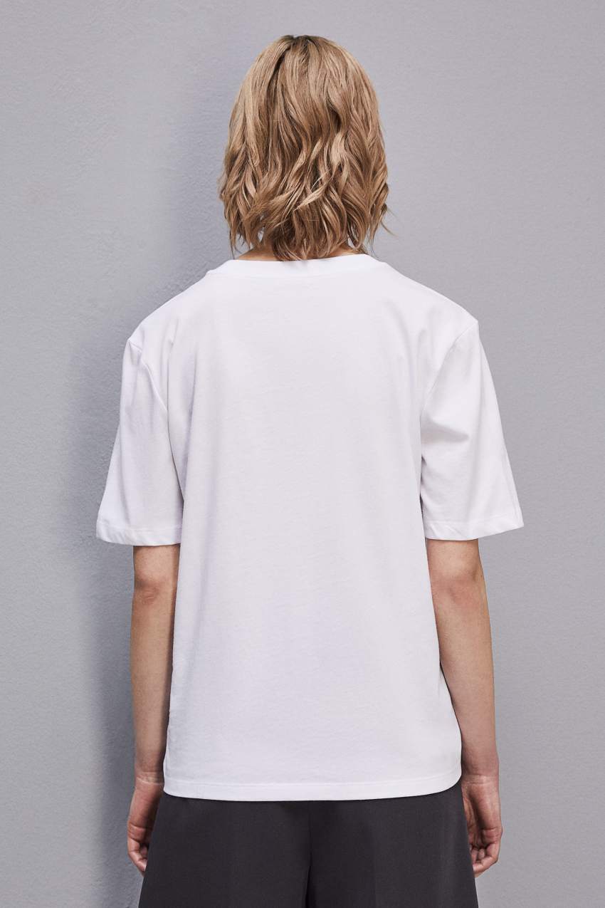 Patrizia Pepe Organic Cotton T-shirt Wit | 2409KHUCV