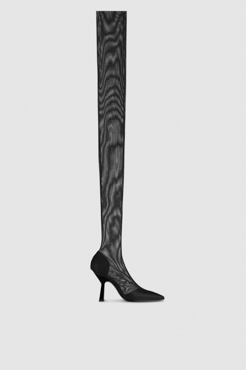 Patrizia Pepe Overknee Boots In Tulle Zwart | 3497QWTXU