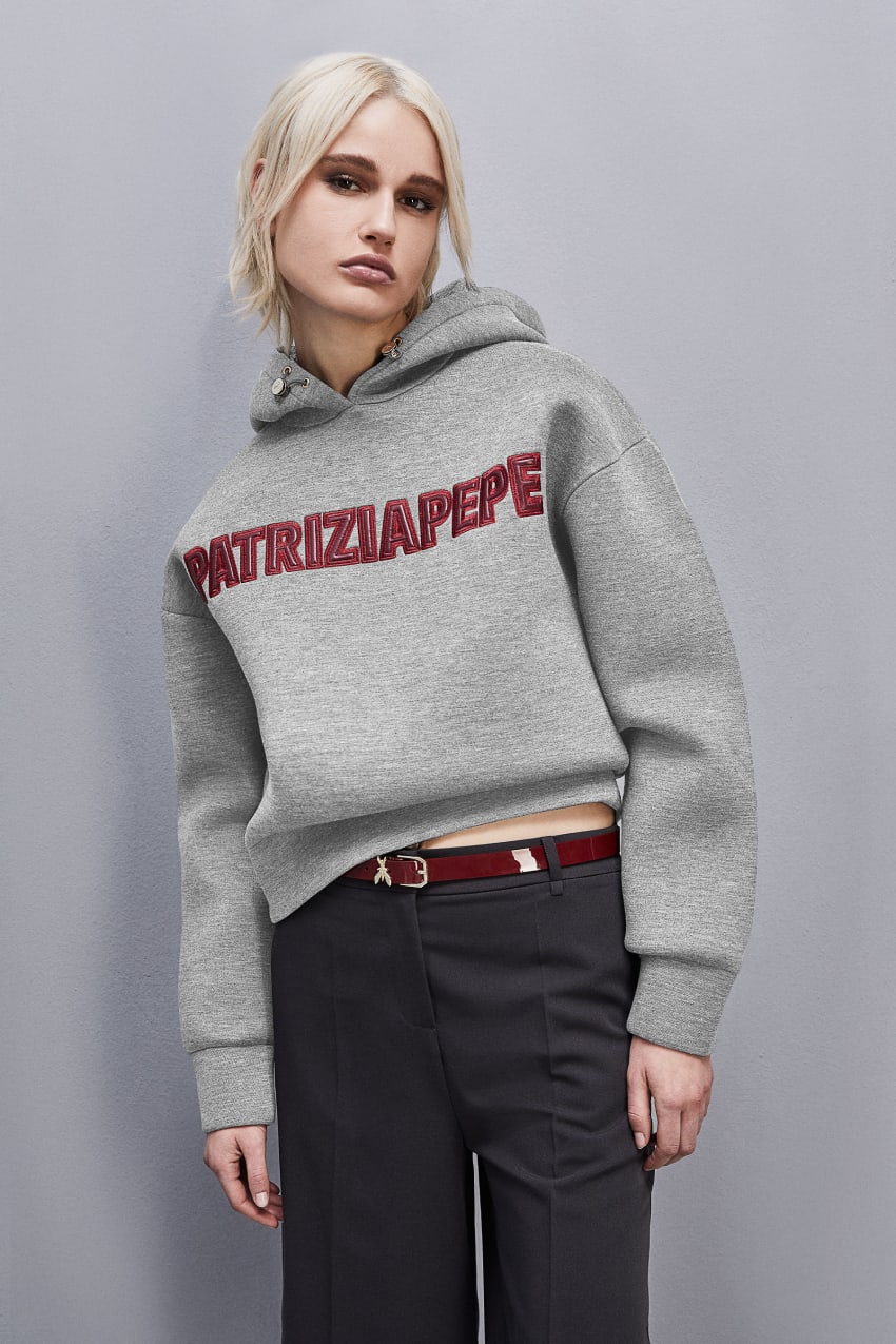 Patrizia Pepe Oversized Hoodie Grijs | 0172LNEGF