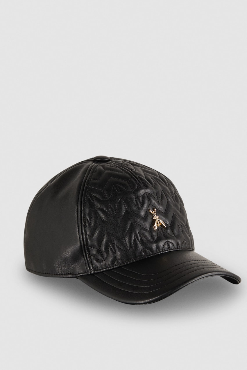 Patrizia Pepe Padded Fly Baseball Cap Zwart | 2451ORTWM