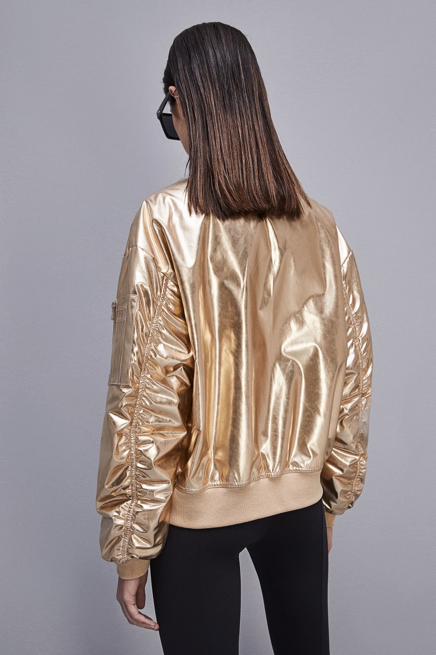 Patrizia Pepe Padded Over Bomber Jacket Goud | 0762TXCMH