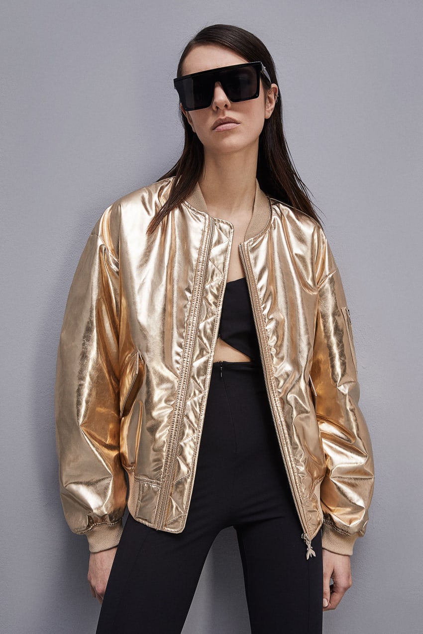 Patrizia Pepe Padded Over Bomber Jacket Goud | 0762TXCMH