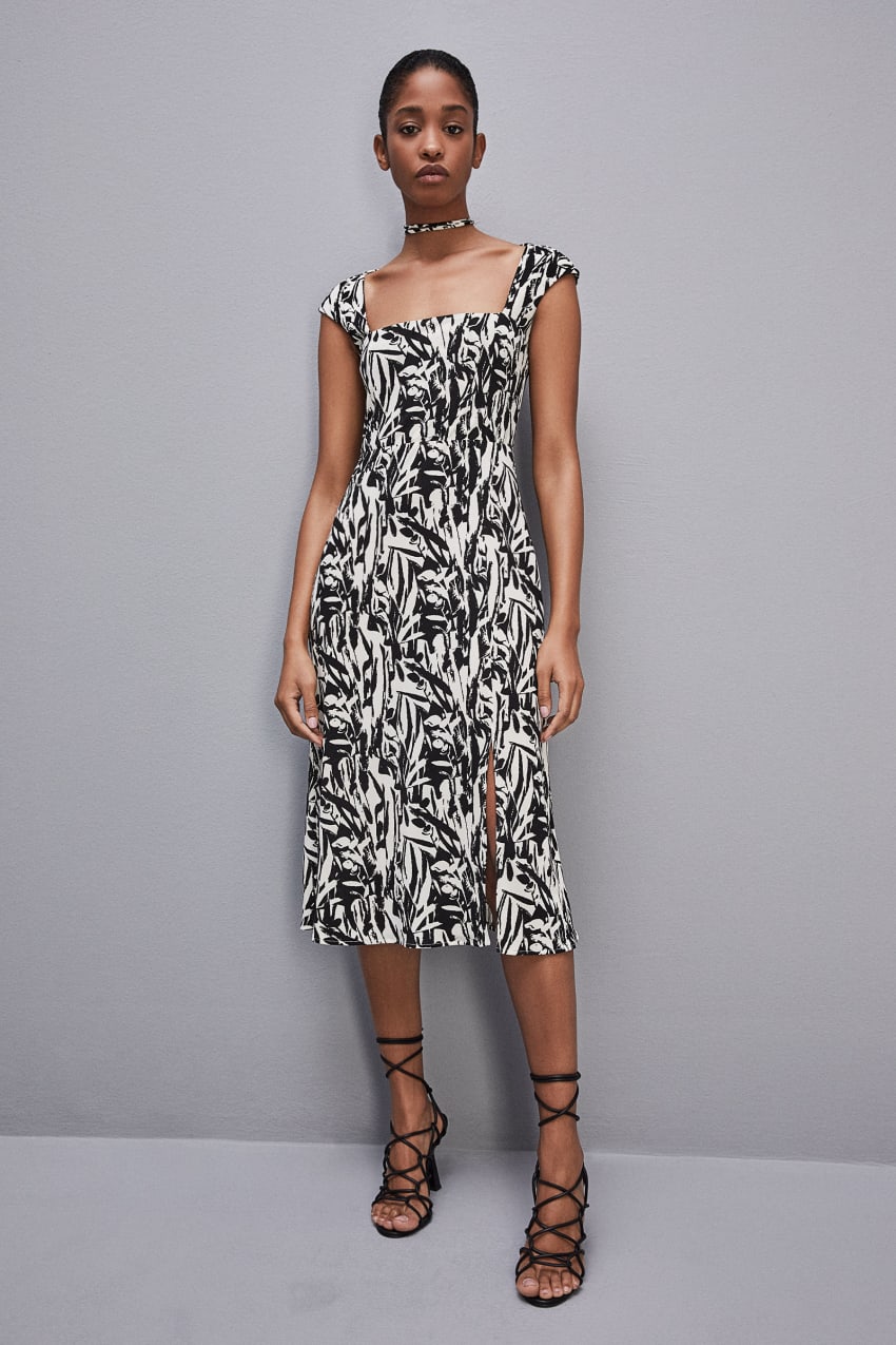 Patrizia Pepe Patterned Jersey Midi Dress Wit | 5681EQTZF