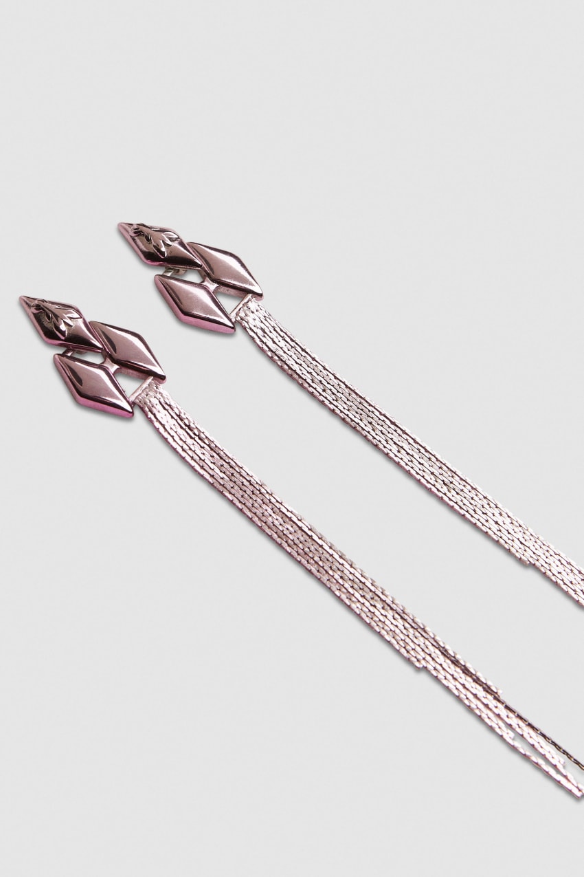 Patrizia Pepe Pendant Earrings With Micro Fly Links And Metal Fringing Roze | 0462VRNIY