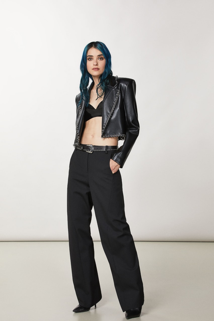 Patrizia Pepe Post Punk Cropped Jacket Zwart | 1420SYQAU