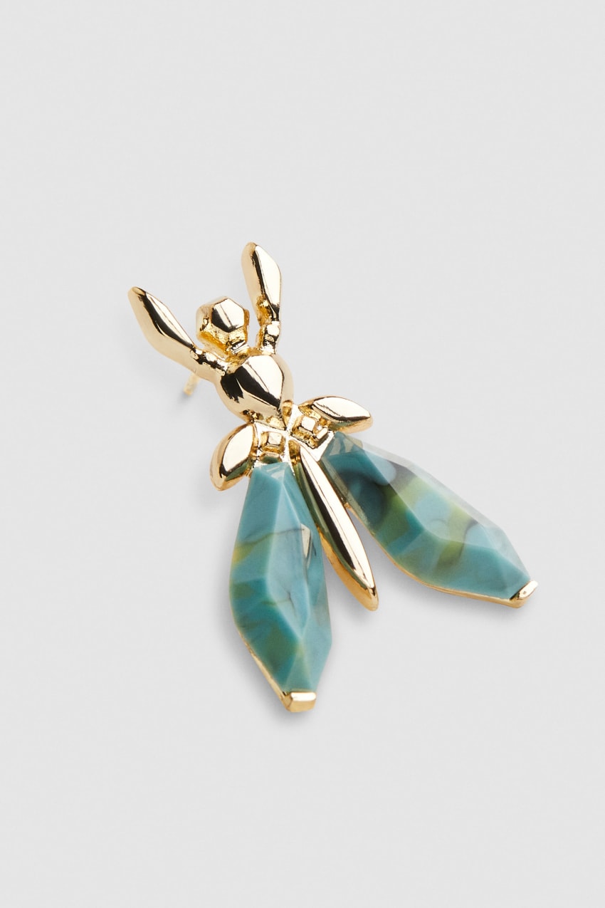 Patrizia Pepe Precious Fly Earrings With Stones Groen | 2518XOFYZ