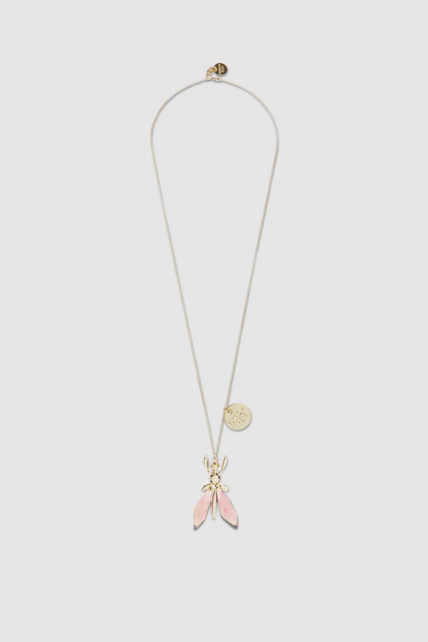 Patrizia Pepe Precious Fly Necklace With Stones Roze | 7914HGZIV