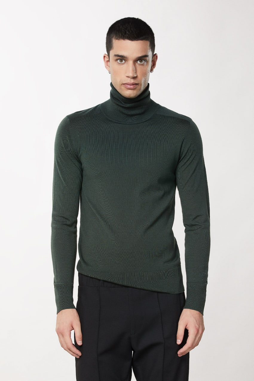 Patrizia Pepe Pure Wool Turtleneck Sweater Groen | 0923TIKWS