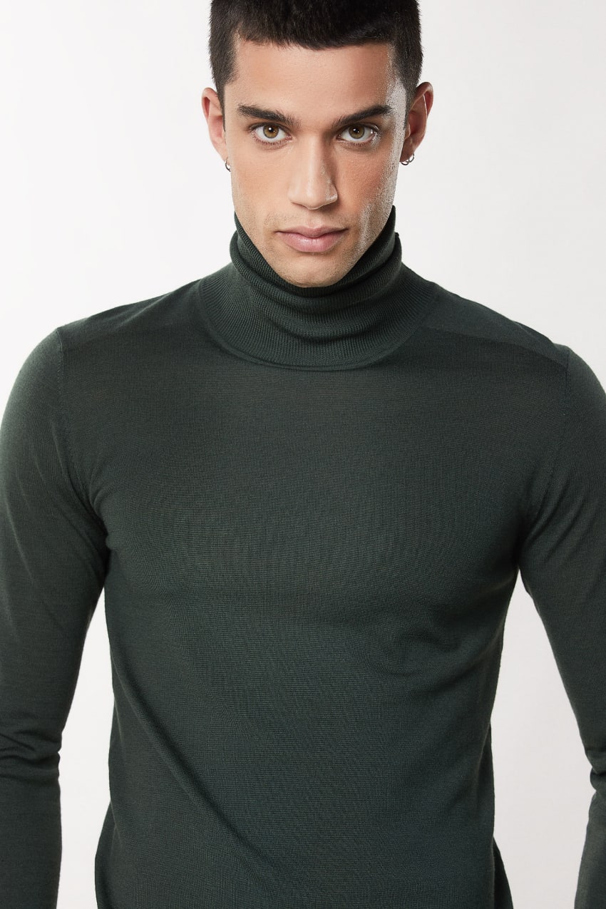 Patrizia Pepe Pure Wool Turtleneck Sweater Groen | 0923TIKWS