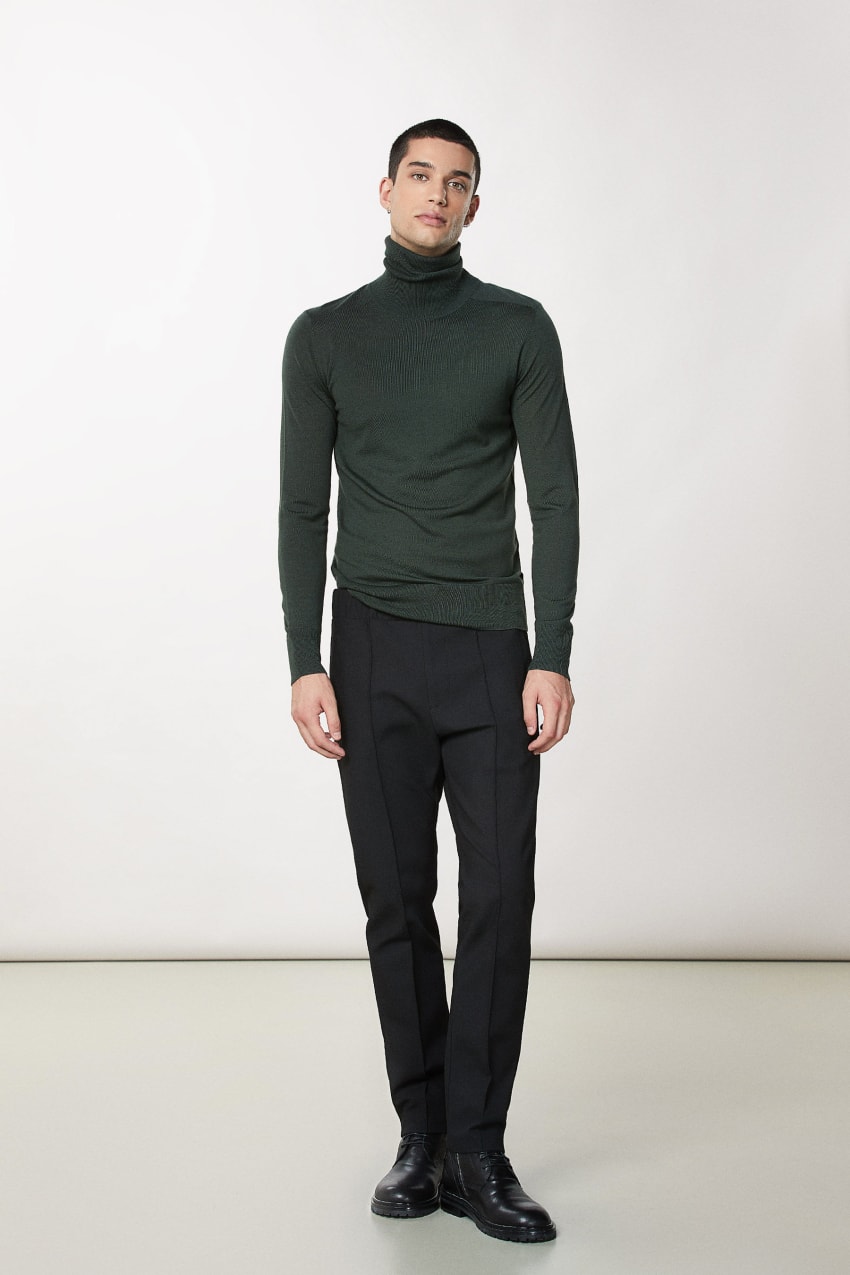 Patrizia Pepe Pure Wool Turtleneck Sweater Groen | 0923TIKWS