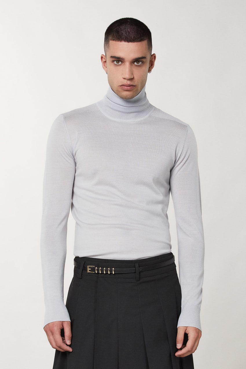 Patrizia Pepe Pure Wool Turtleneck Sweater Grijs | 9610JUYAO