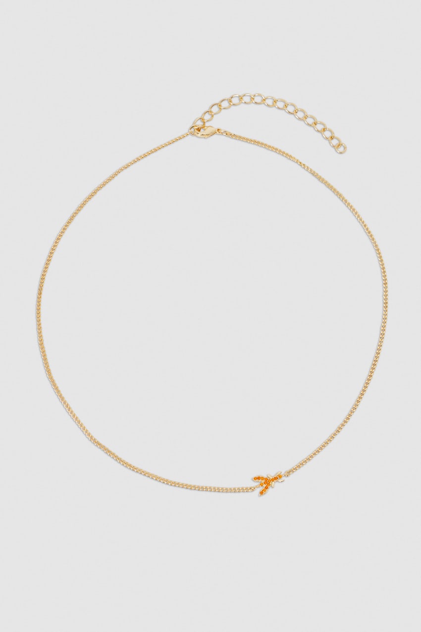 Patrizia Pepe Rhinestone Necklace Oranje | 0237GUPLR 