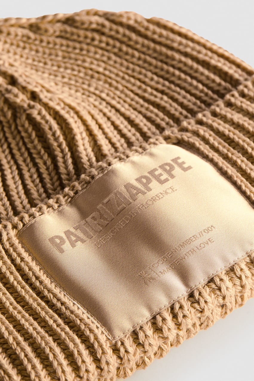 Patrizia Pepe Ribbed Fabric Hat Beige | 6018EATFW