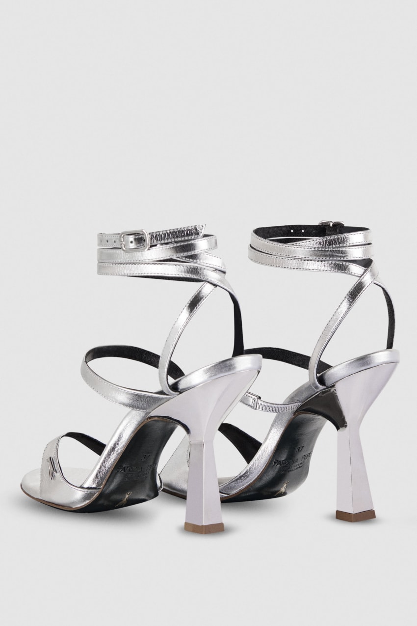 Patrizia Pepe Sandals With Heel And Ankle Strap Zilver | 3782KUBJS