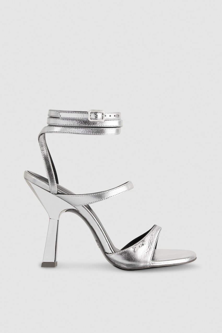 Patrizia Pepe Sandals With Heel And Ankle Strap Zilver | 3782KUBJS