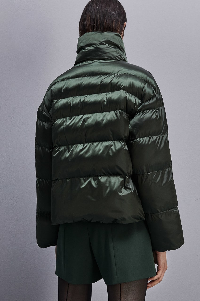 Patrizia Pepe Shiny Nylon Down Jacket Groen | 3075WGLRC