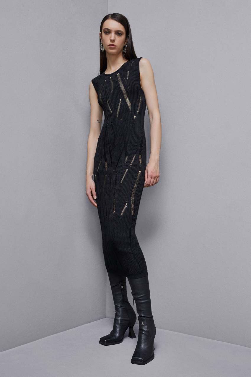 Patrizia Pepe Sleeveless Long Dress Zwart | 4713WAVDF