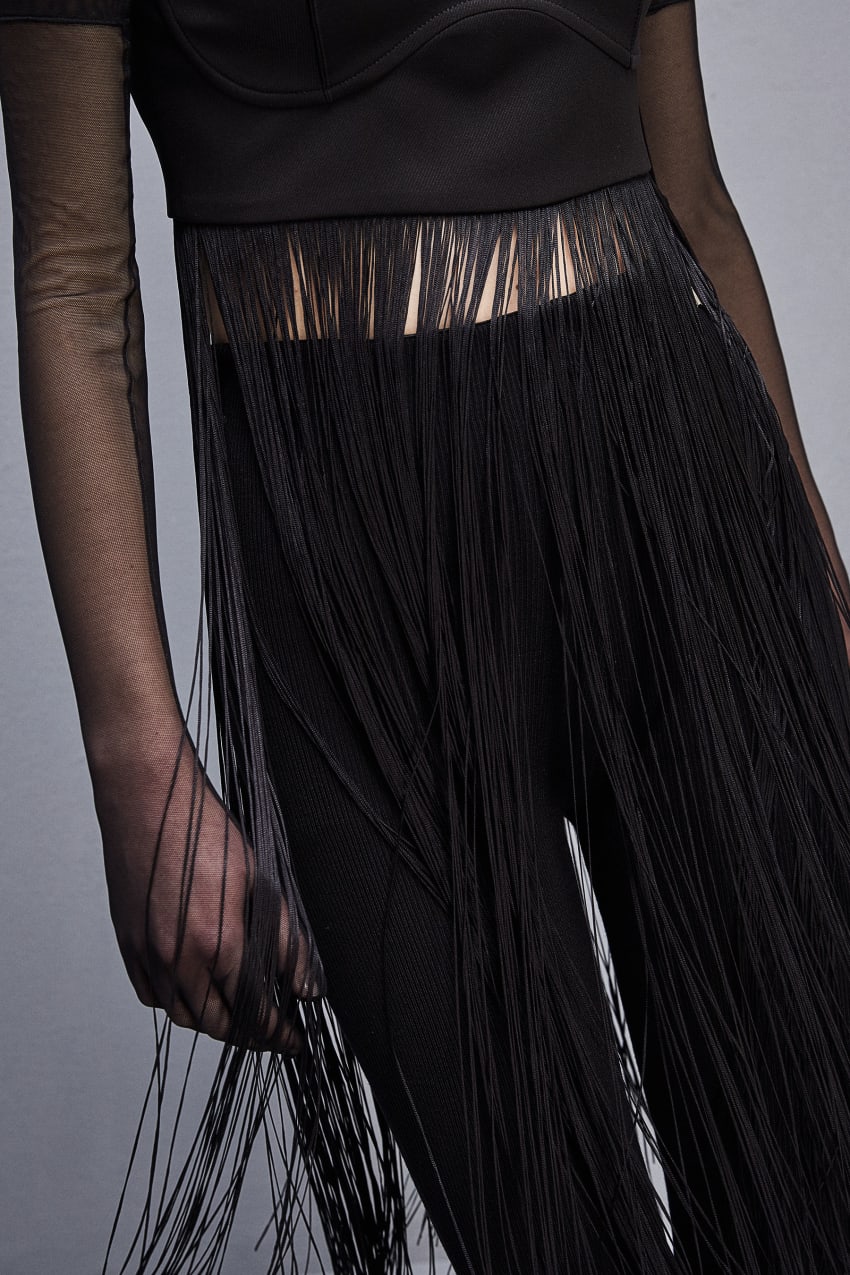 Patrizia Pepe Sleeveless Top With Fringes Zwart | 1694HLYMK