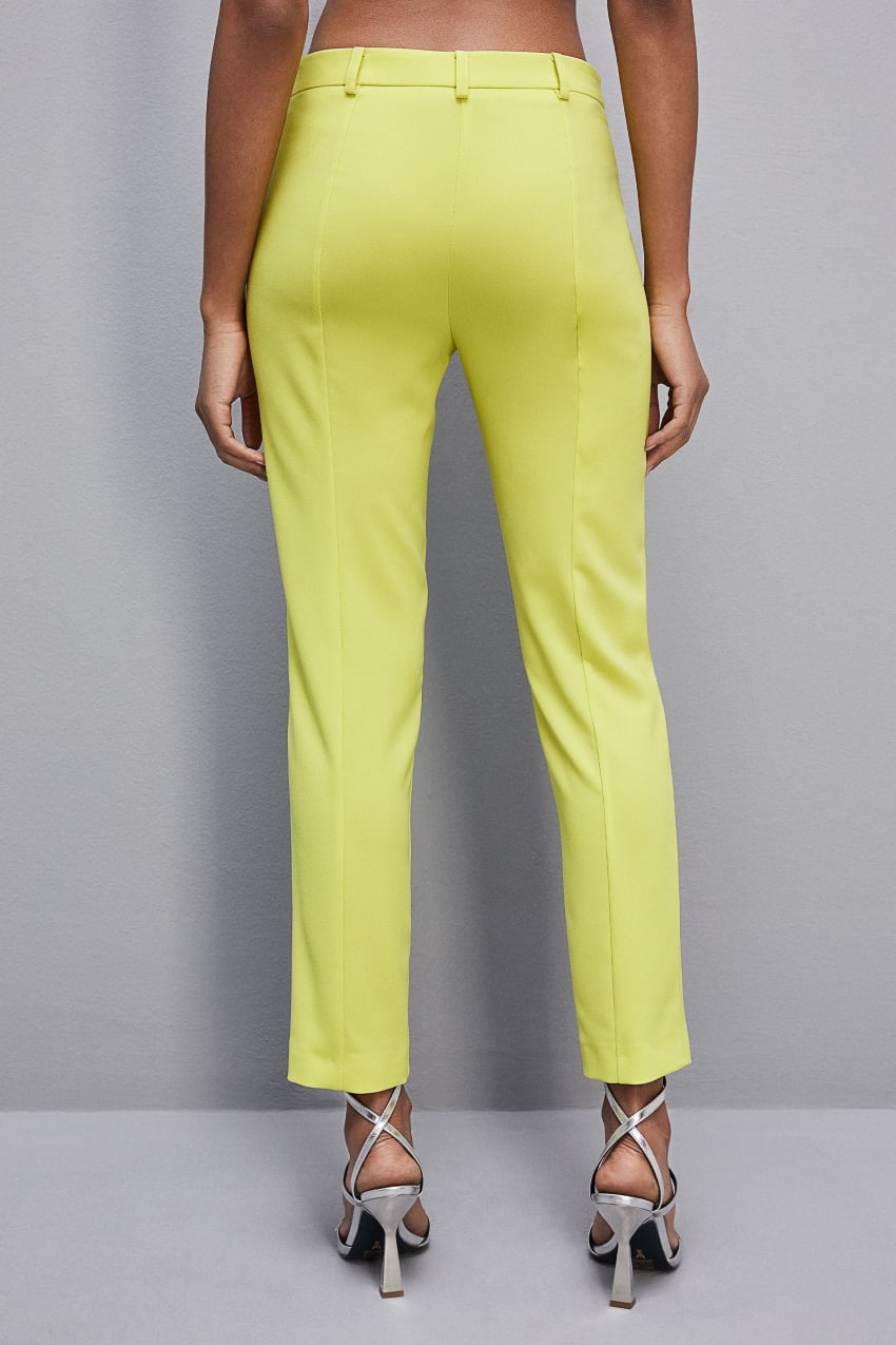 Patrizia Pepe Slim Cigarette Pants In Sablè Crepe Fabric Geel | 1356VKJSA