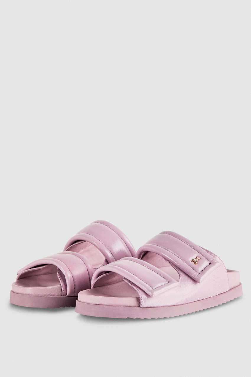 Patrizia Pepe Slippers With Logo And Leather Lining Paars | 3184WINVF