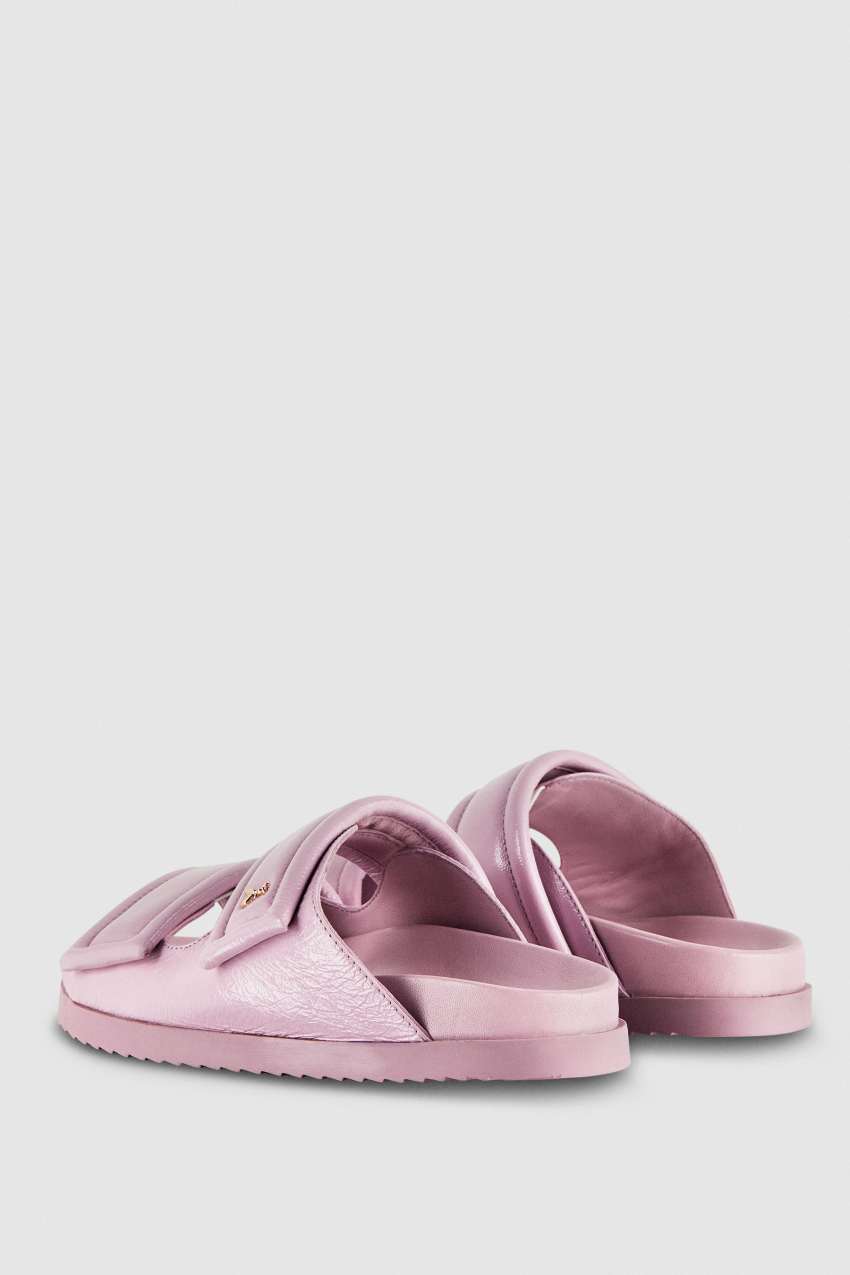 Patrizia Pepe Slippers With Logo And Leather Lining Paars | 3184WINVF