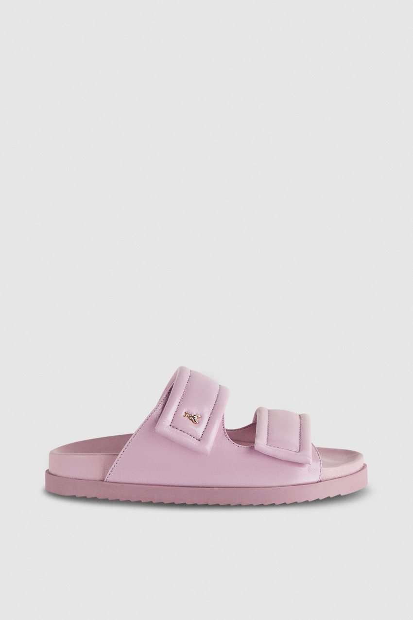 Patrizia Pepe Slippers With Logo And Leather Lining Paars | 3184WINVF