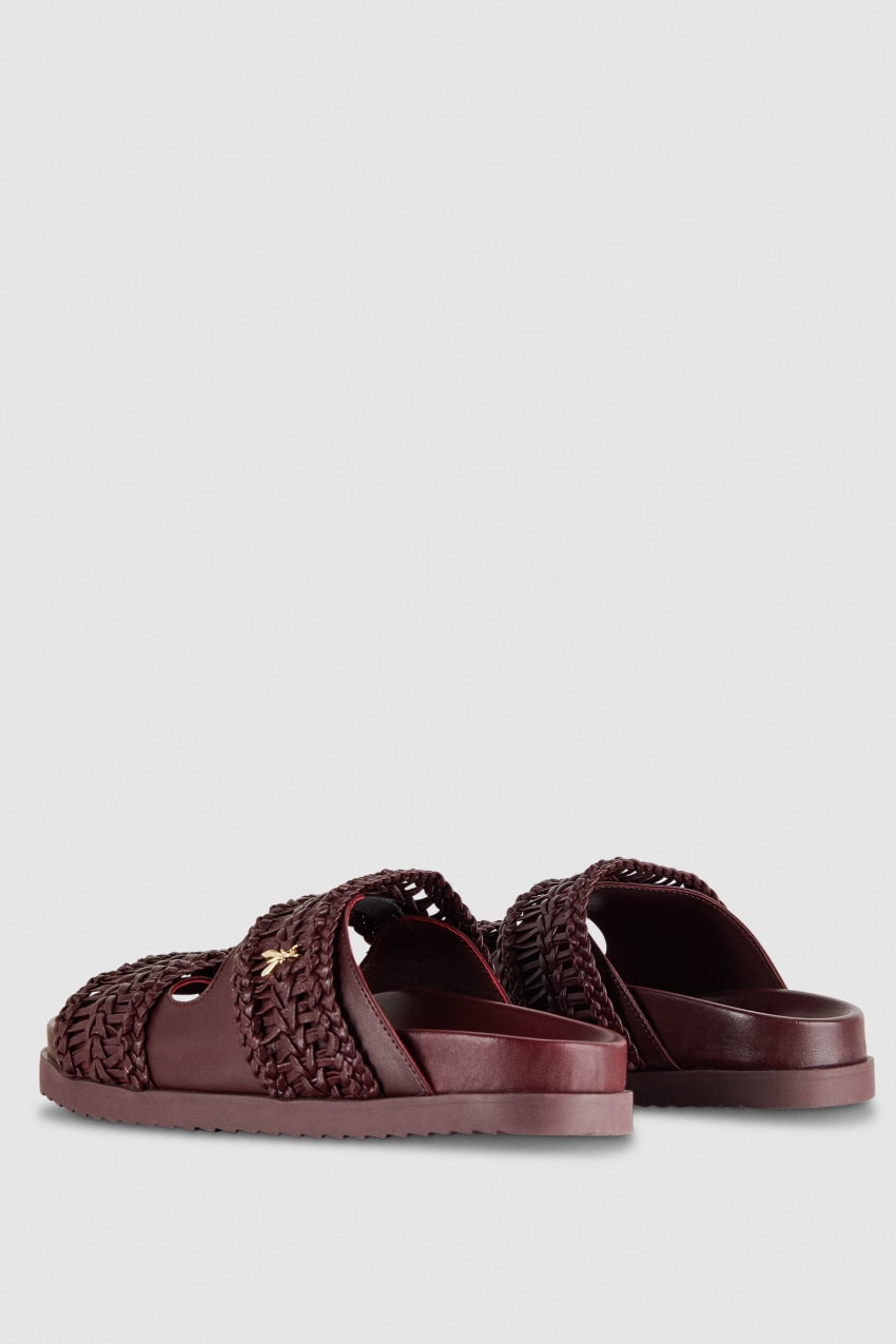 Patrizia Pepe Slippers With Woven Leather Bands Paars | 1465IDWYB