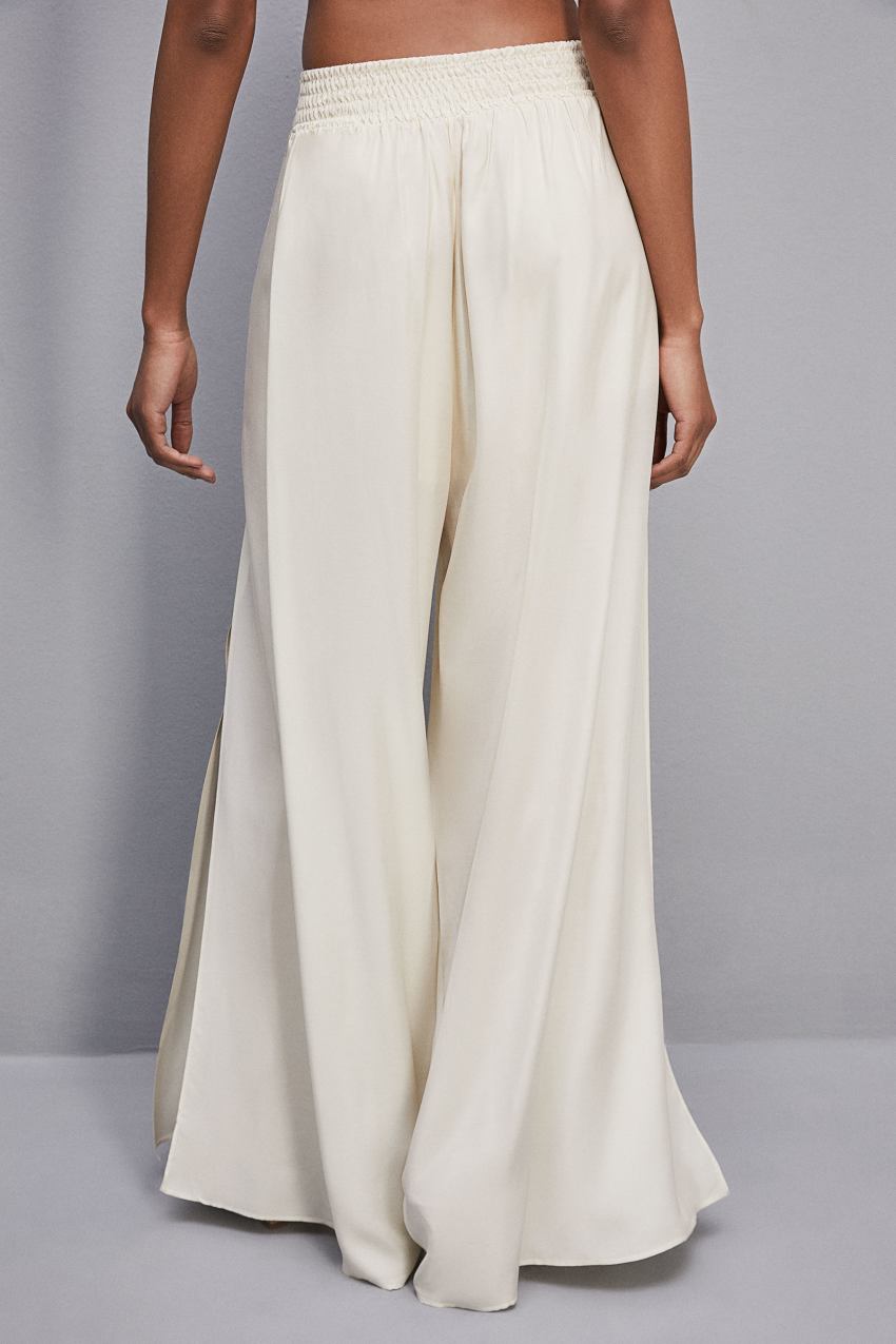 Patrizia Pepe Smock Stitch Palazzo Pants Wit | 2516SXQUW