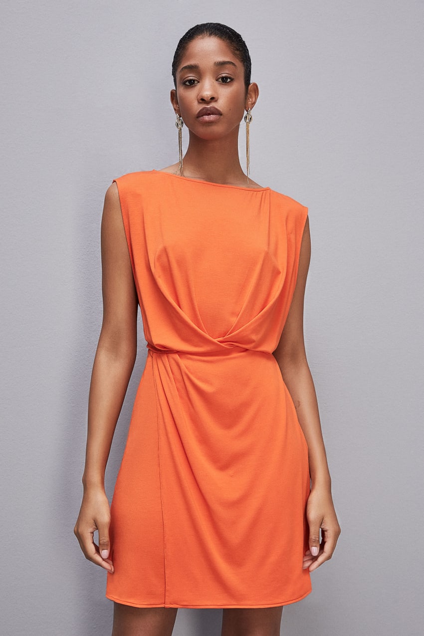 Patrizia Pepe Stretch Jersey Boat-neck Dress Oranje | 7830LZAIB