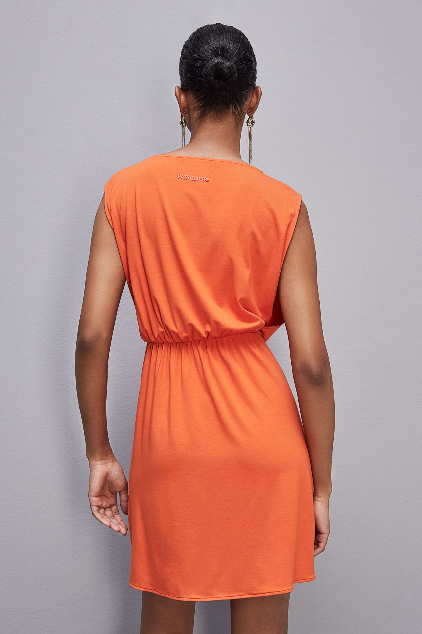 Patrizia Pepe Stretch Jersey Boat-neck Dress Oranje | 7830LZAIB