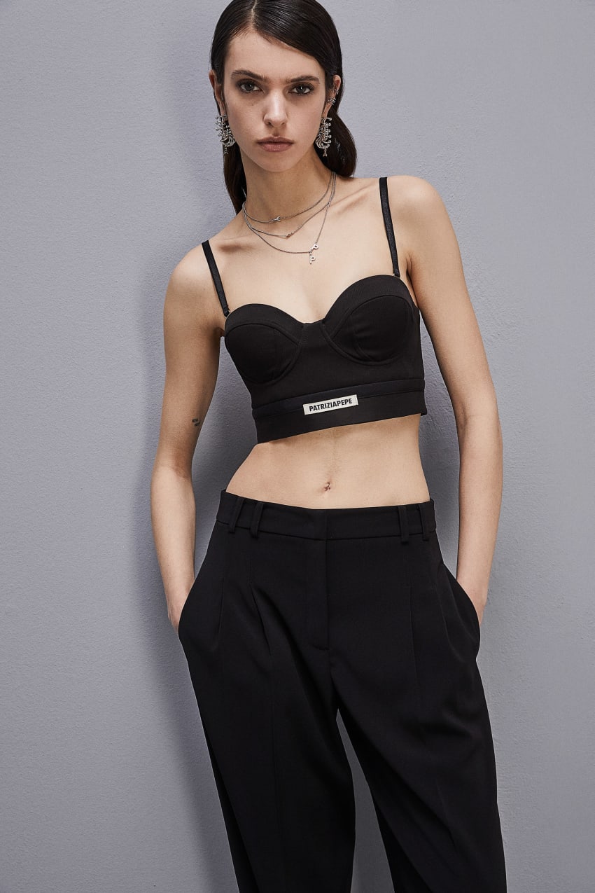 Patrizia Pepe Tailored Bustier With Belt Zwart | 6102MUGEN