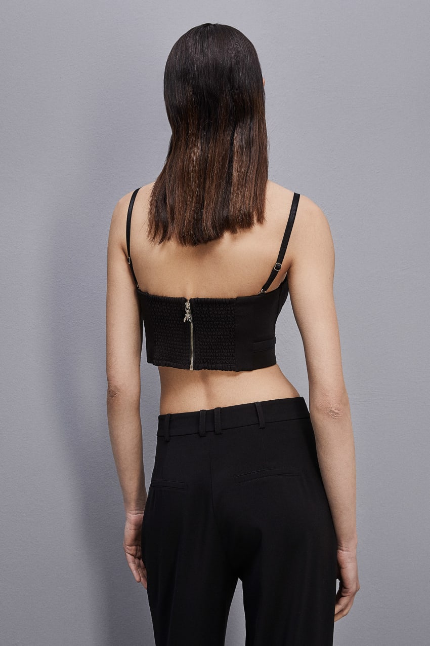 Patrizia Pepe Tailored Bustier With Belt Zwart | 6102MUGEN